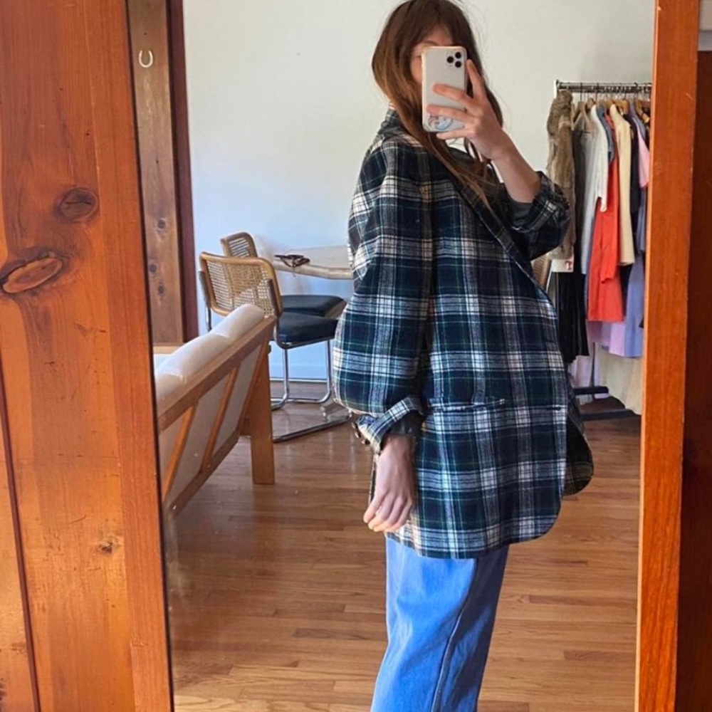 Vintage Green Plaid Blazer